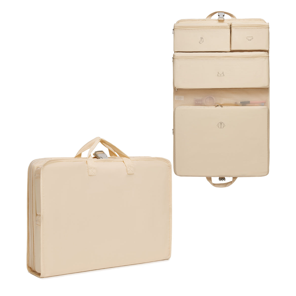 Kono 6-in-1 Hanging Travel Organiser Bag, Portable Foldable Packing Cubes