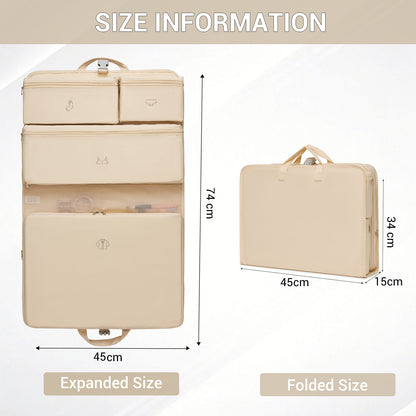 Kono 6-in-1 Hanging Travel Organiser Bag, Portable Foldable Packing Cubes