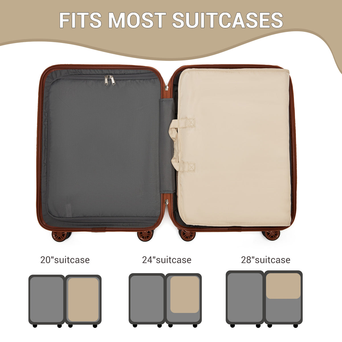 Kono 6-in-1 Hanging Travel Organiser Bag, Portable Foldable Packing Cubes