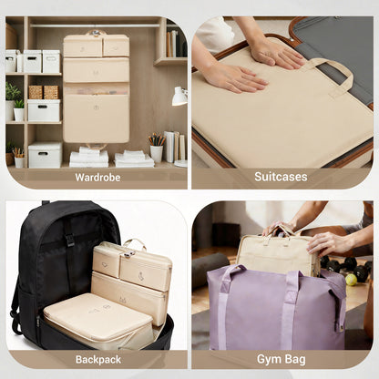 Kono 6-in-1 Hanging Travel Organiser Bag, Portable Foldable Packing Cubes