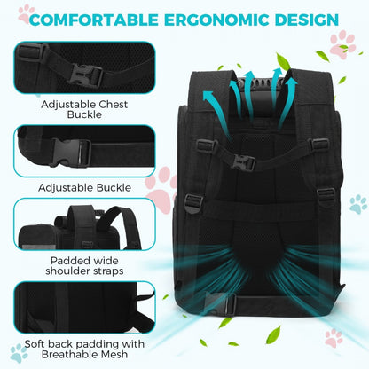 Dogat Foldable And Durable Pet Backpack Carrier Travel Bag for Cats and Small