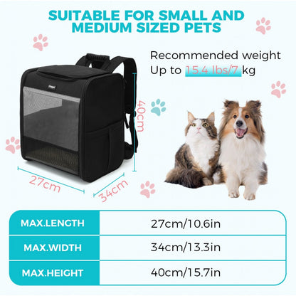 Dogat Foldable And Durable Pet Backpack Carrier Travel Bag for Cats and Small