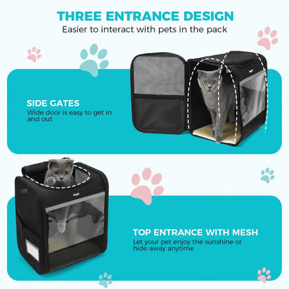 Dogat Foldable And Durable Pet Backpack Carrier Travel Bag for Cats and Small