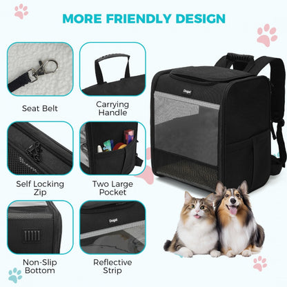 Dogat Foldable And Durable Pet Backpack Carrier Travel Bag for Cats and Small