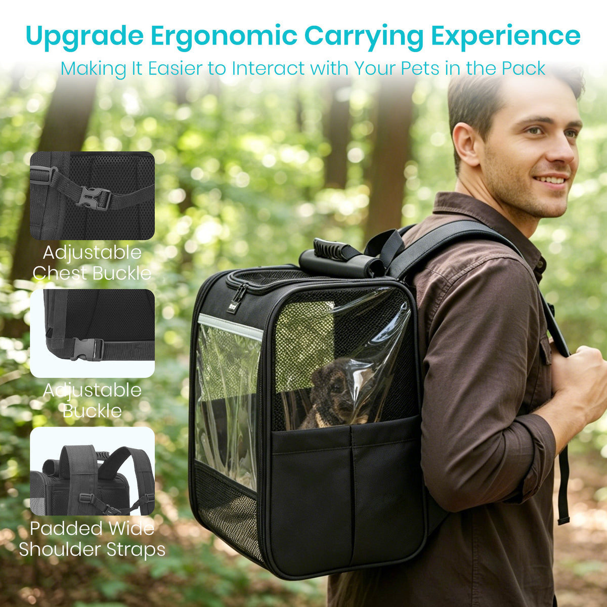 Dogat Foldable And Durable Pet Backpack Carrier Travel Bag for Cats and Small