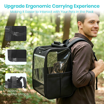 Dogat Foldable And Durable Pet Backpack Carrier Travel Bag for Cats and Small