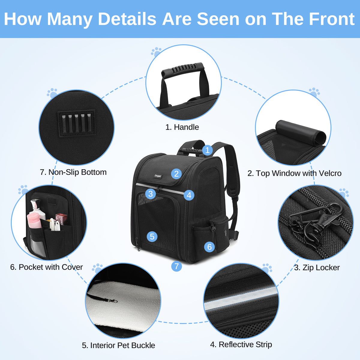 Dogat Expandable And Foldable Pet Backpack Carrier