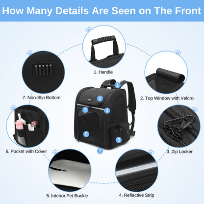 Dogat Expandable And Foldable Pet Backpack Carrier
