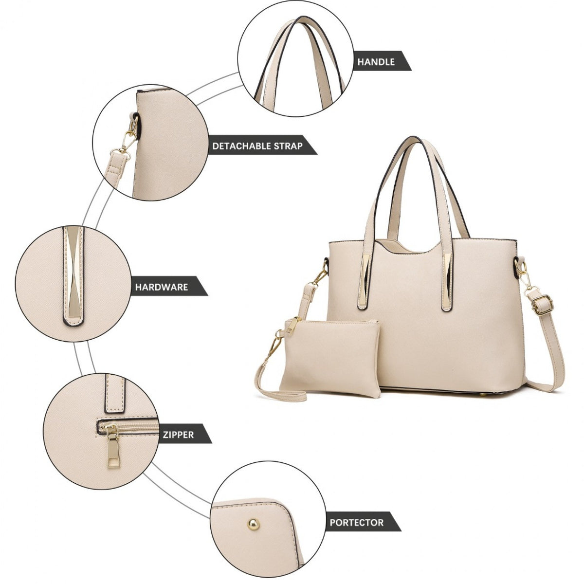 Miss Lulu PU Leather Handbag & Purse