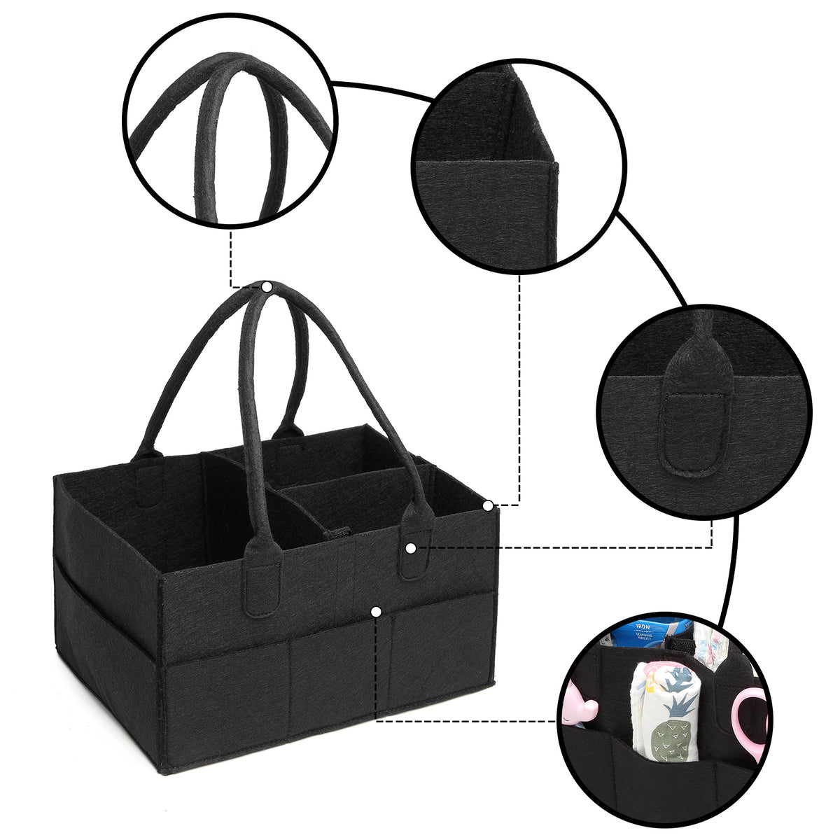 Kono Felt Caddy Organiser With Storage