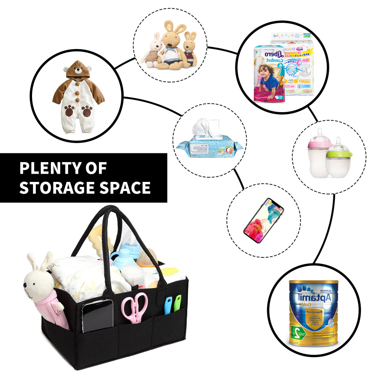 Kono Felt Caddy Organiser With Storage