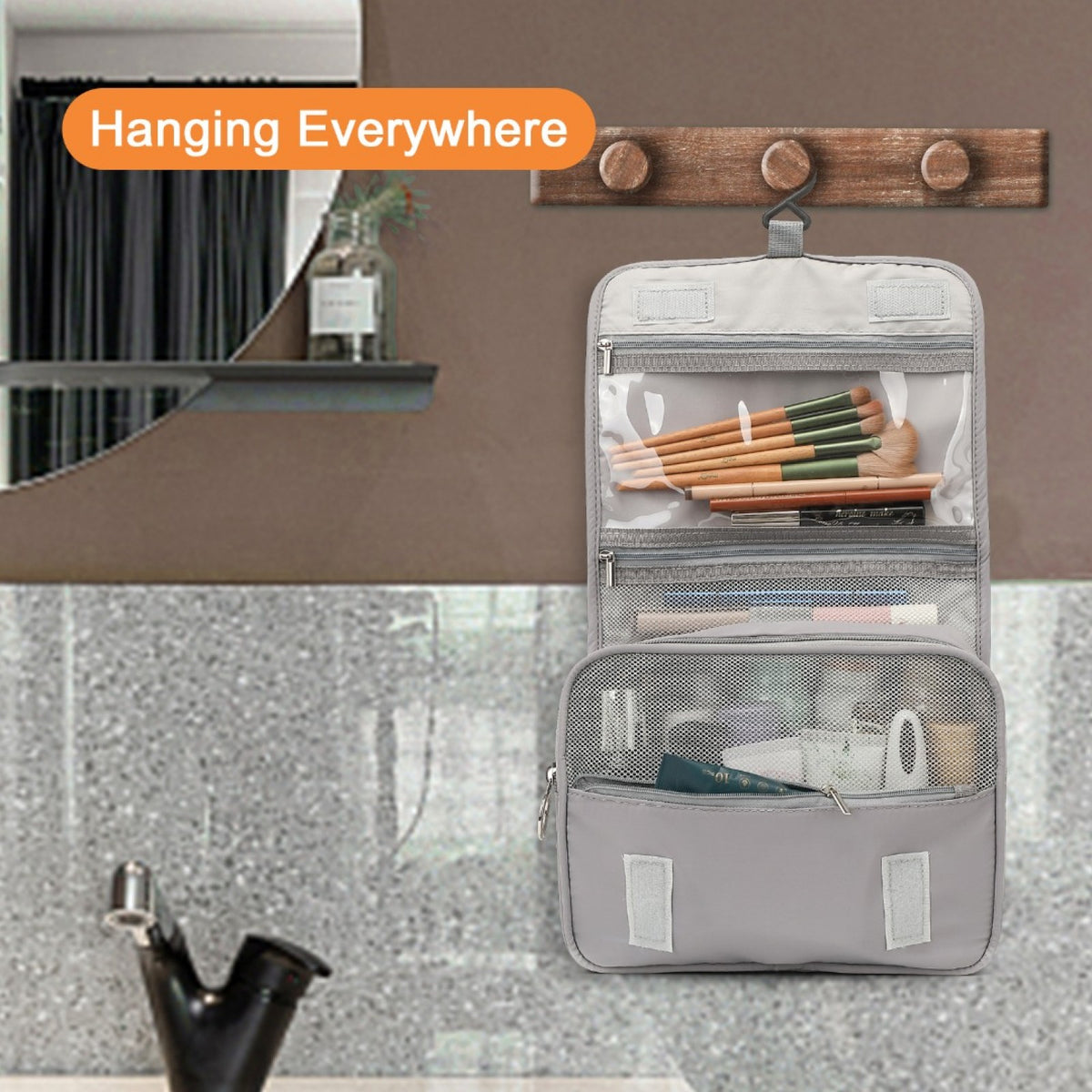 Kono Classic Hanging Multi-Pocket Waterproof Travel Makeup Bag