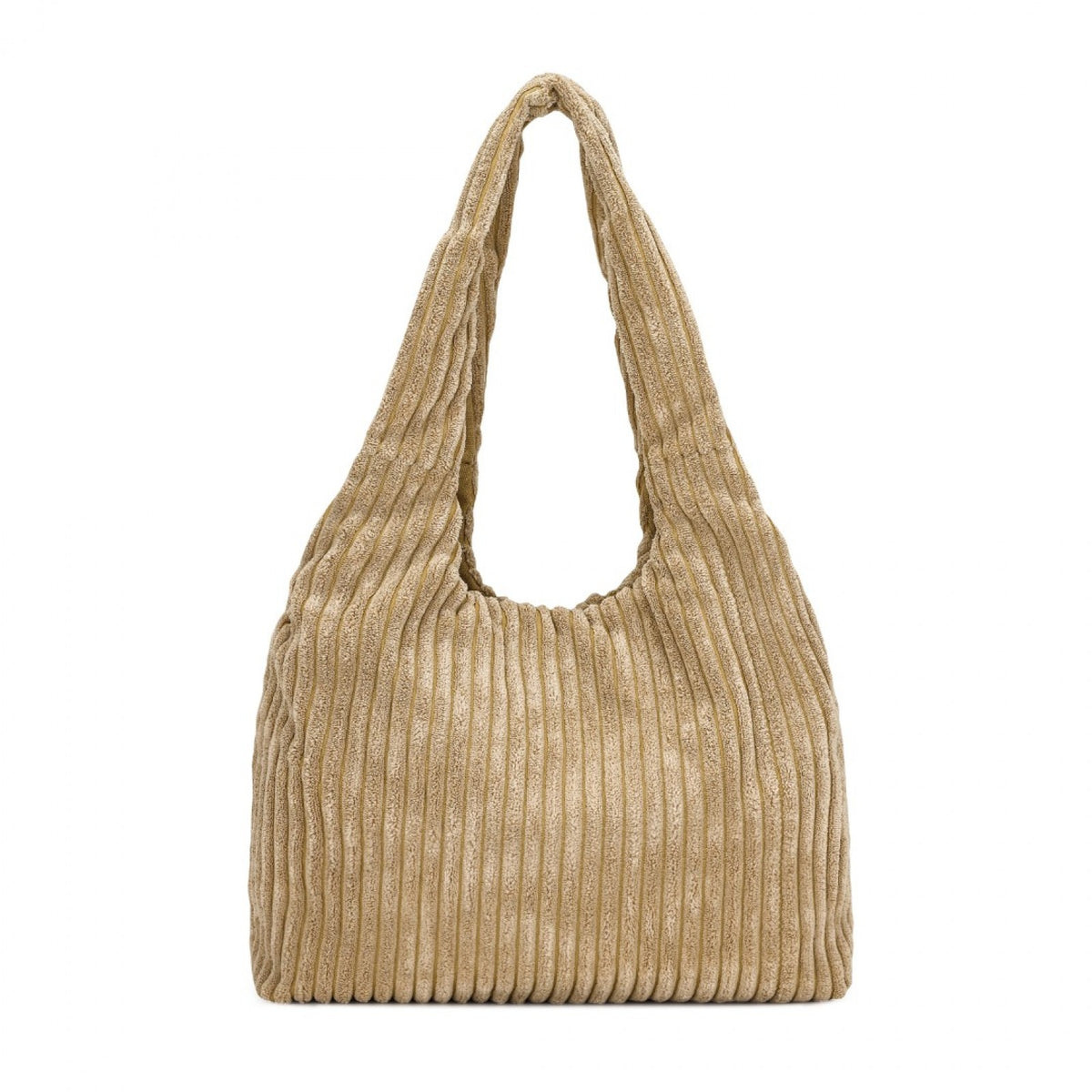 Miss Lulu Reversible Corduroy Shoulder Bag with Spacious Interior