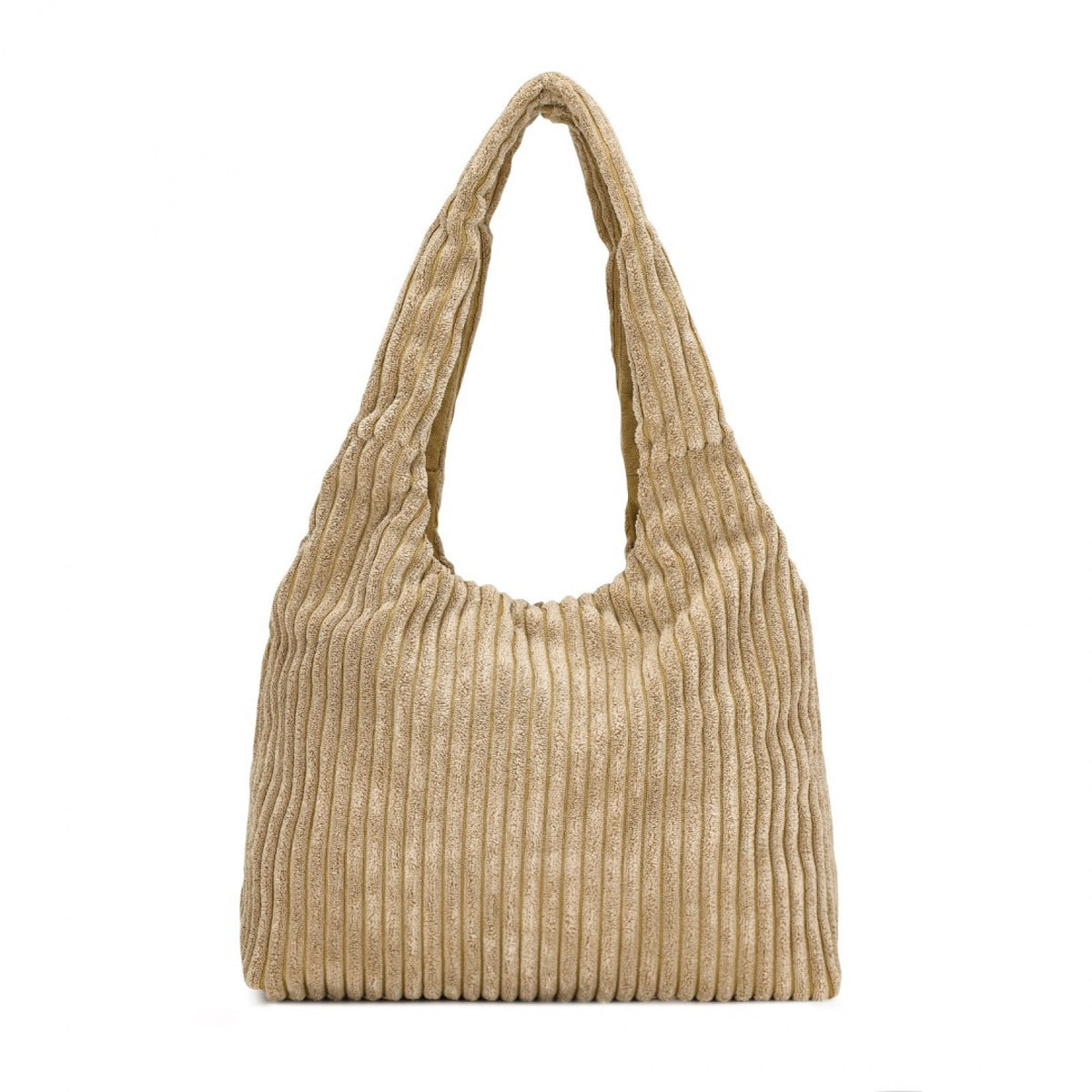 Miss Lulu Reversible Corduroy Shoulder Bag with Spacious Interior