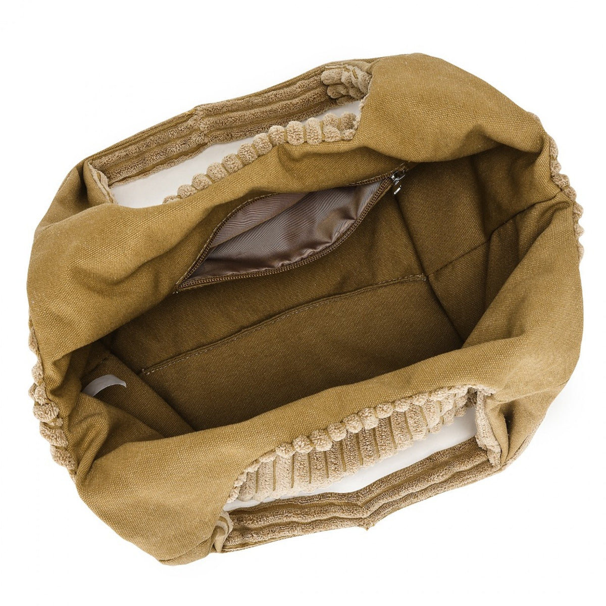 Miss Lulu Reversible Corduroy Shoulder Bag with Spacious Interior
