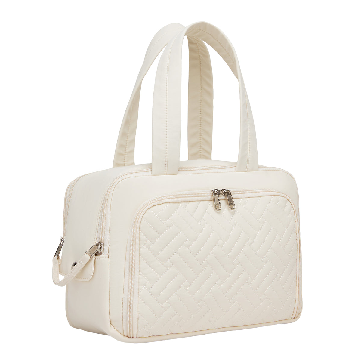 Kono Travel Quilted Toiletry Bag– Water-Resistant, Wet/Dry Pocket