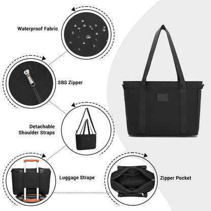 Kono Comfortable and Easy-Carry Large-Capacity Travel Tote with Laptop Sleeve