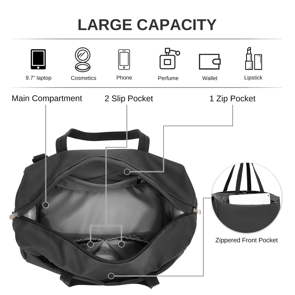 Kono 40×30×20cm Cabin Approved Travel Bag- Versatile Carry-On Shoulder Bag for