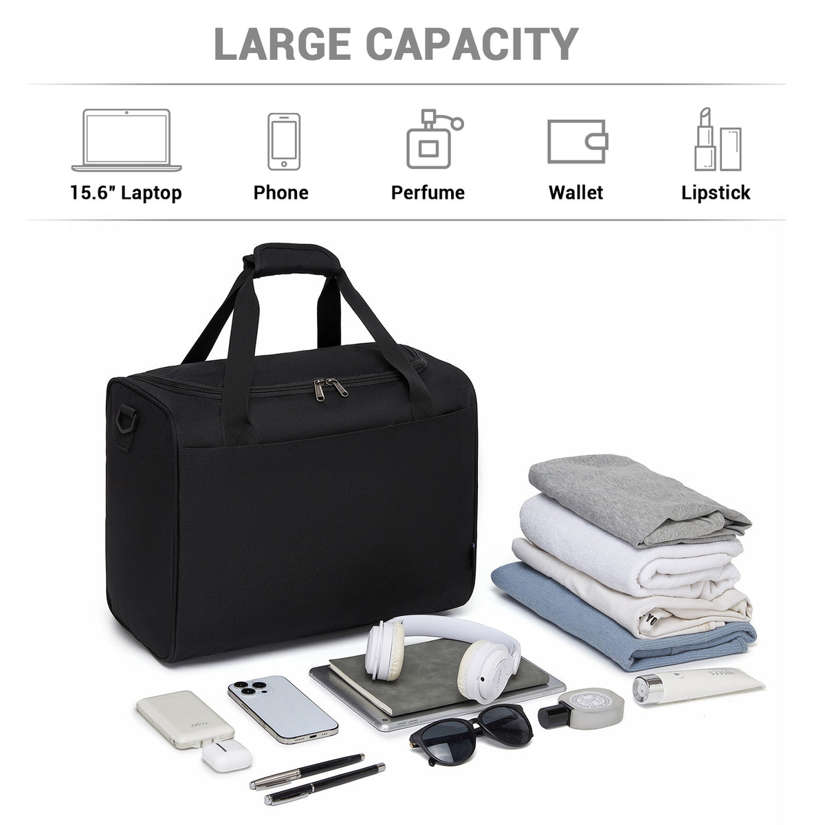 Kono Spacious Airline-Approved Cabin Travel Duffel (40×30×20 cm)- Roomy