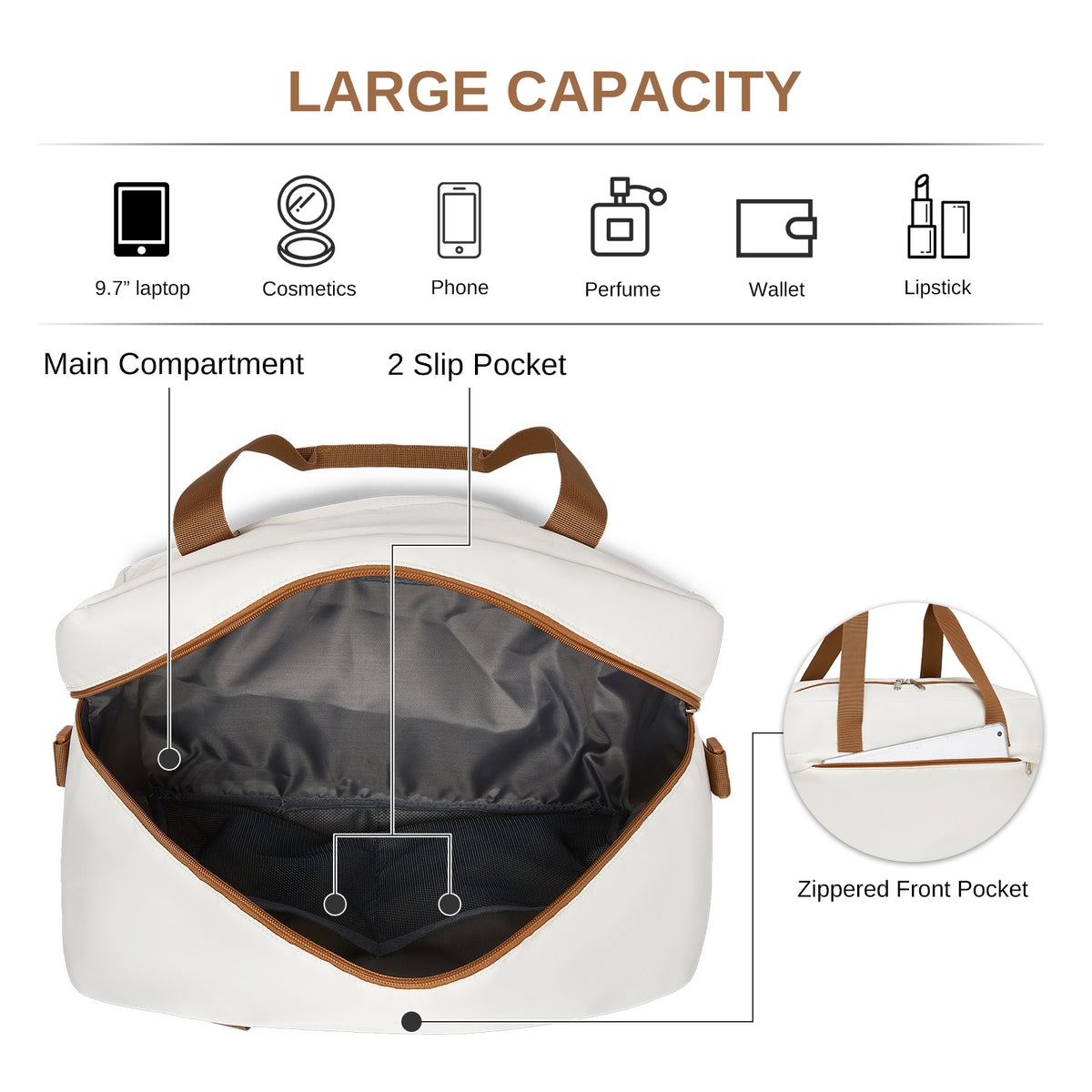 Kono 40x30x20cm Cabin Travel Bag, Carry-On Tote
