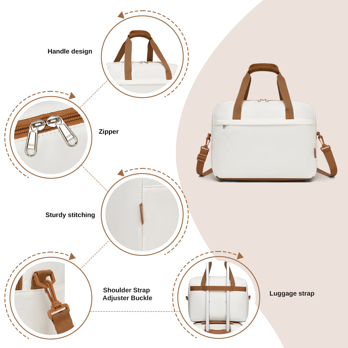 Kono 40x30x20cm Cabin Travel Bag, Carry-On Tote