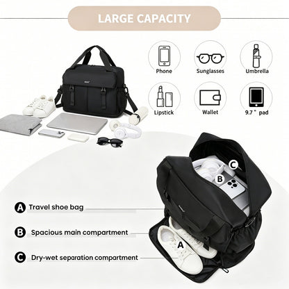 Kono Expandable Cabin Travel Bag 40×30×20cm- Large Capacity, Water-Resistant