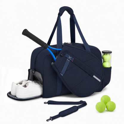 Kono 25L Unisex Modular Tennis Travel Bag, Water Repellent Nylon Gym Bag