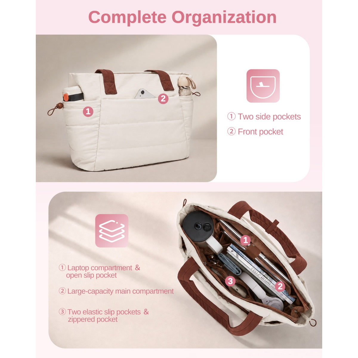 Kono Piece Women's Tote Bag, Water Repellent Handbag