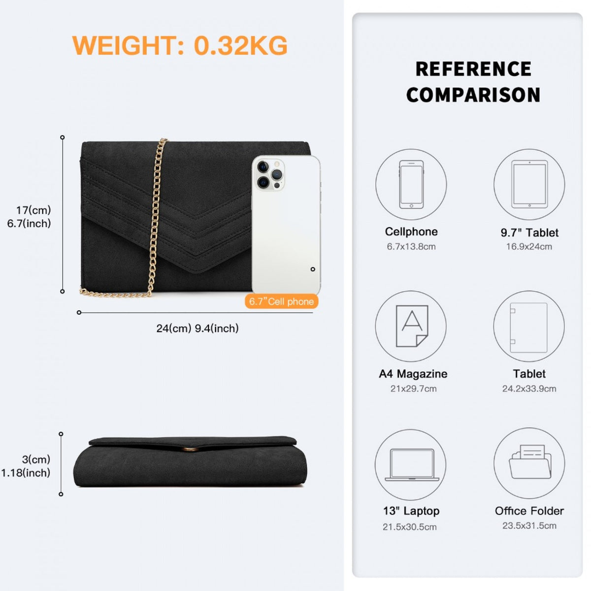 Miss Lulu Luxurious Envelope-Style Evening Clutch