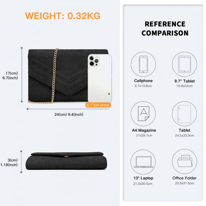 Miss Lulu Luxurious Envelope-Style Evening Clutch