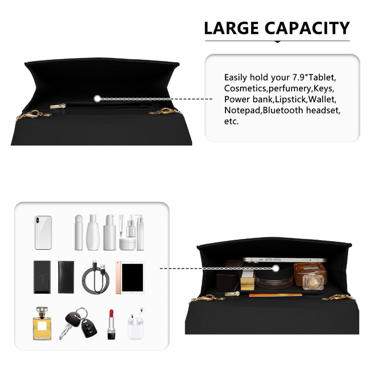 Miss Lulu Luxurious Envelope-Style Evening Clutch