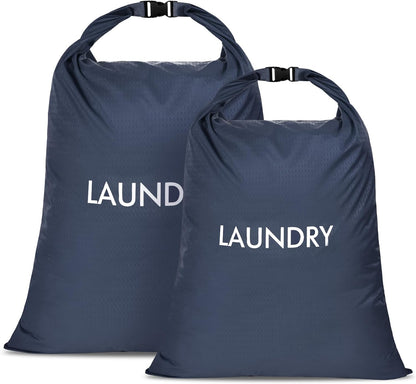 2 Pack Travel Laundry Bag, Nylon Washing Bags for Laundry, Camping