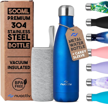 Stainless Steel Water Bottle 500Ml Vacuum Insulated Metal Flask