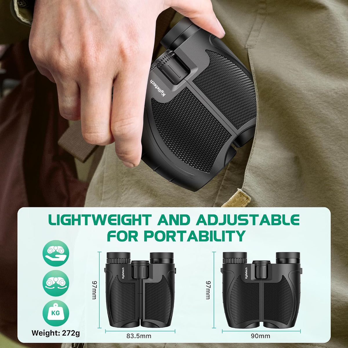 Compact Binoculars for Adults Kids, 12X25 Binoculars Lightweight