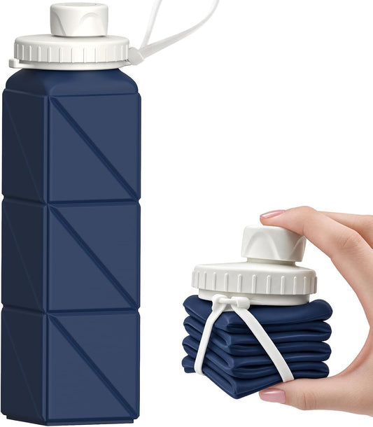 Collapsible Water Bottle 610 Ml, Silicone Travel Water Bottle