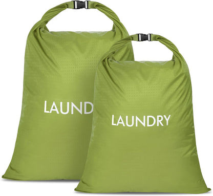 2 Pack Travel Laundry Bag, Nylon Washing Bags for Laundry, Camping
