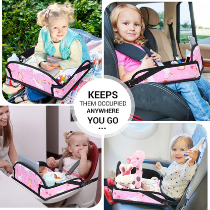 Kids Travel Tray for Car Seat, Road Trip Activities for Kids