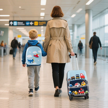 2 Pieces Kid Luggage Set with 4 Spinner Wheels and Telescopic Handle
