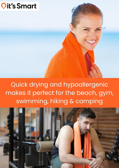Microfibre Travel Towel Camping Towel, Swimming, Beach, Quick Dry & Super Compact - Great for Festivals, Beach, Wild Swimming, Sports, Gym, Yoga and Hiking (Small) 80Cm X 40Cm