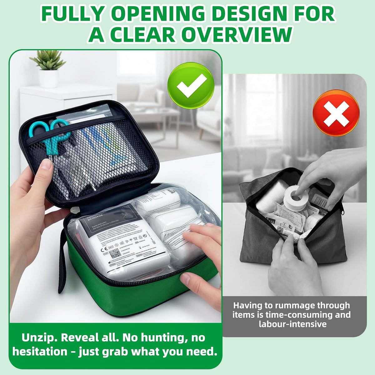 125 Pcs First Aid Kit Waterproof, Portable Survival Kits, Emergency Compact First Aid Bag - Safety Essentials for Travel Camping Car Home Outdoor Workplace Kids Hiking Motorbike Cycling