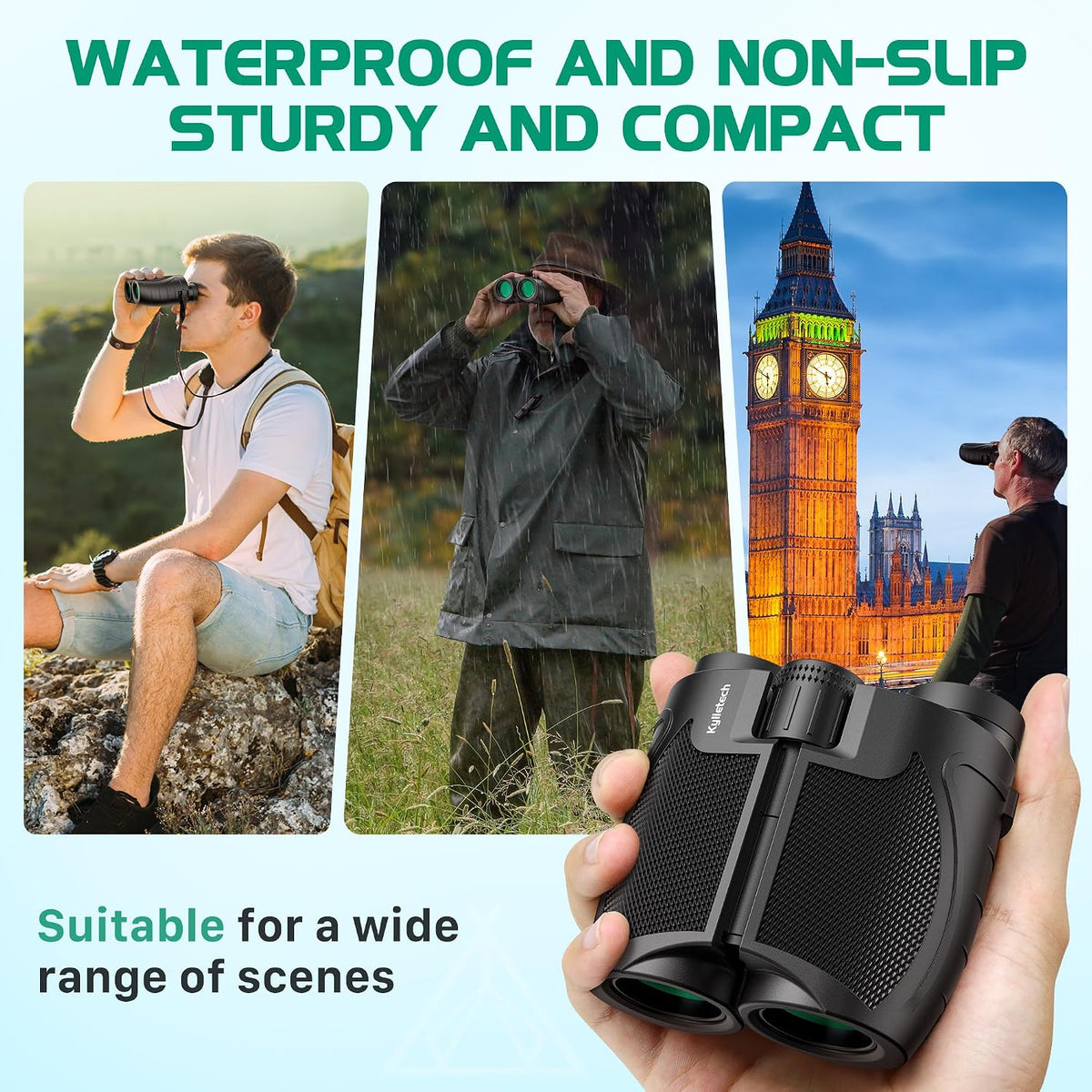 Compact Binoculars for Adults Kids, 12X25 Binoculars Lightweight