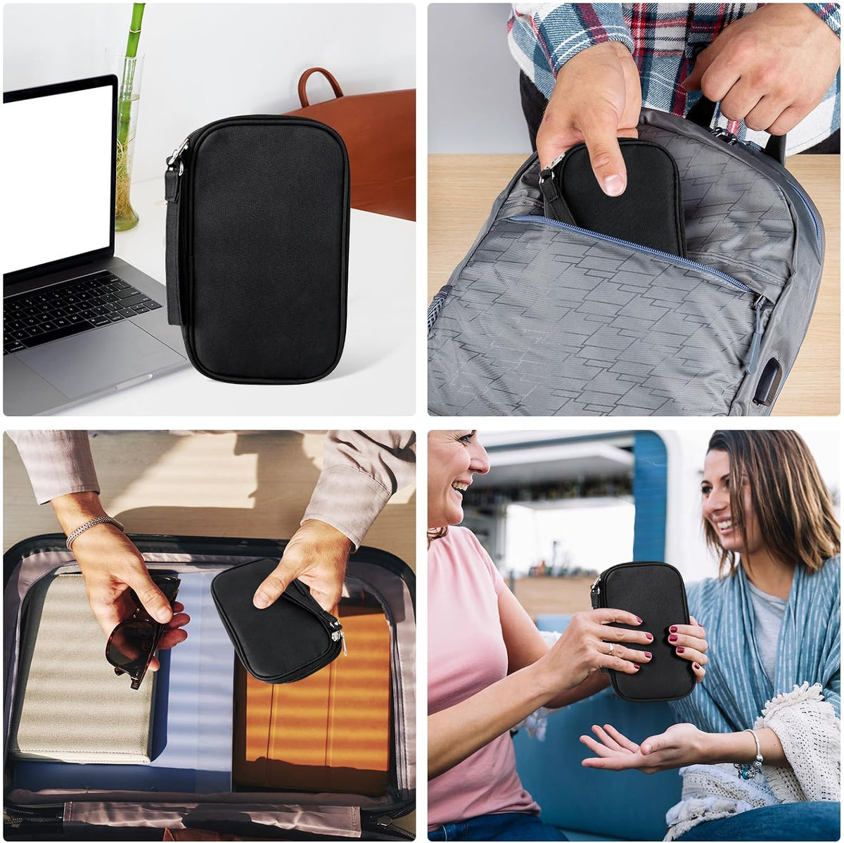 Electronics Accessories Organiser Bag Travel Cable Organiser Bag Black