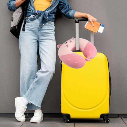 Neck Pillow for Travel, Pink Cute Memory Foam Kids Travel Pillow
