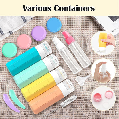17PCS Travel Bottles for Toiletries, Colorful, 100Ml