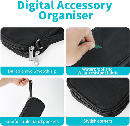 Electronics Accessories Organiser Bag Travel Cable Organiser Bag Black
