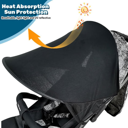 Pram Sun Shade Cover Baby Sunshade UPF 50 + Adjustable Sun Shade Canopy Breathable Pram Sun Shade for Pushchair Stroller Buggy Pram