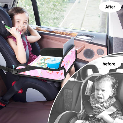 Kids Travel Tray for Car Seat, Road Trip Activities for Kids
