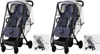 Universal Rain Cover for Pushchair, Pram Rain Cover for Stroller Buggy, Baby Travel Weather Shield with Two-Way Zipper Open on Front, All Seasons Rain Wind Snow Winter Protection