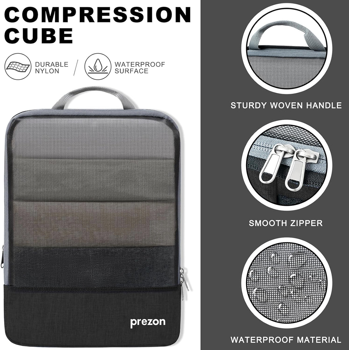 Compression Packing Cubes, Luggage Organiser Set, Extensible Suitcase Organiser, Packing Organisers for Suitcases, Packing Cubes for Travel or Home Storage