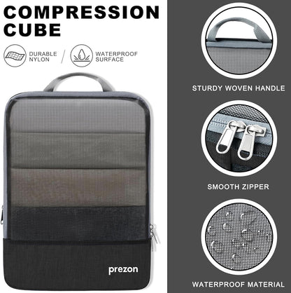 Compression Packing Cubes, Luggage Organiser Set, Extensible Suitcase Organiser, Packing Organisers for Suitcases, Packing Cubes for Travel or Home Storage